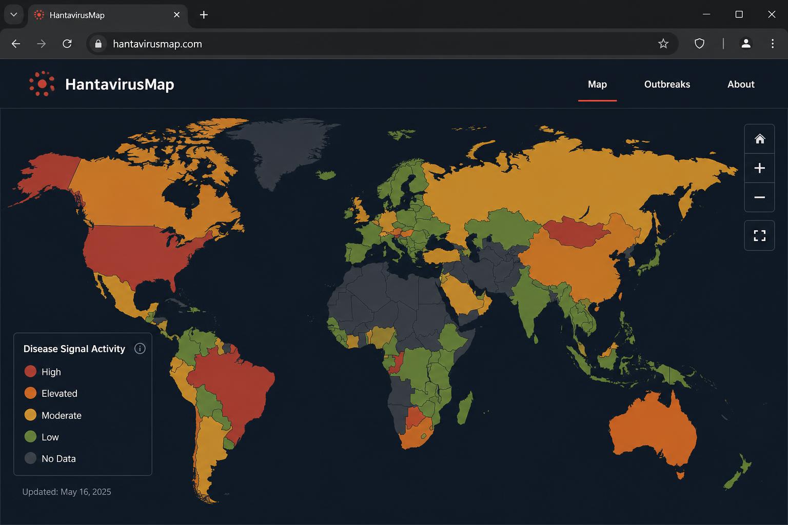 GlobalOutageMap on desktop with a sidebar of recent service incidents and provider statuses